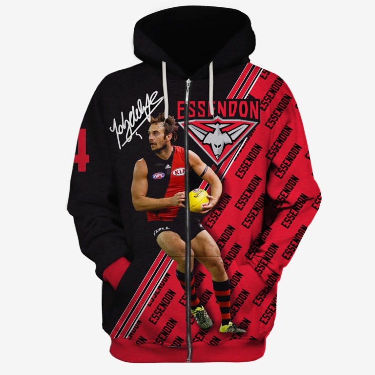 Afl Essendon Bombers Jobe Watson #4 Zip Up Hoodie
