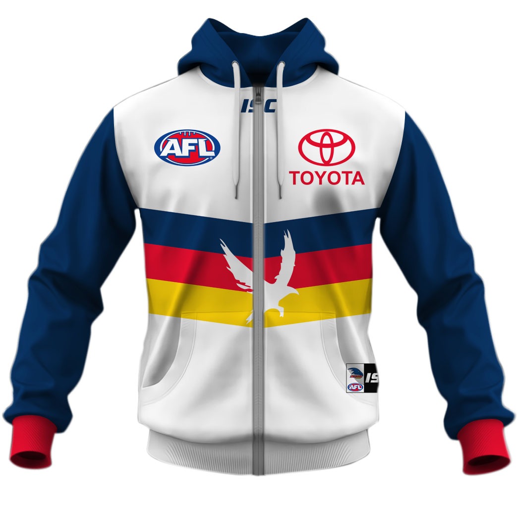 Afl Adelaide Crows Custom Name Number 2020 Clash Guernsey Zip Up Hoodie