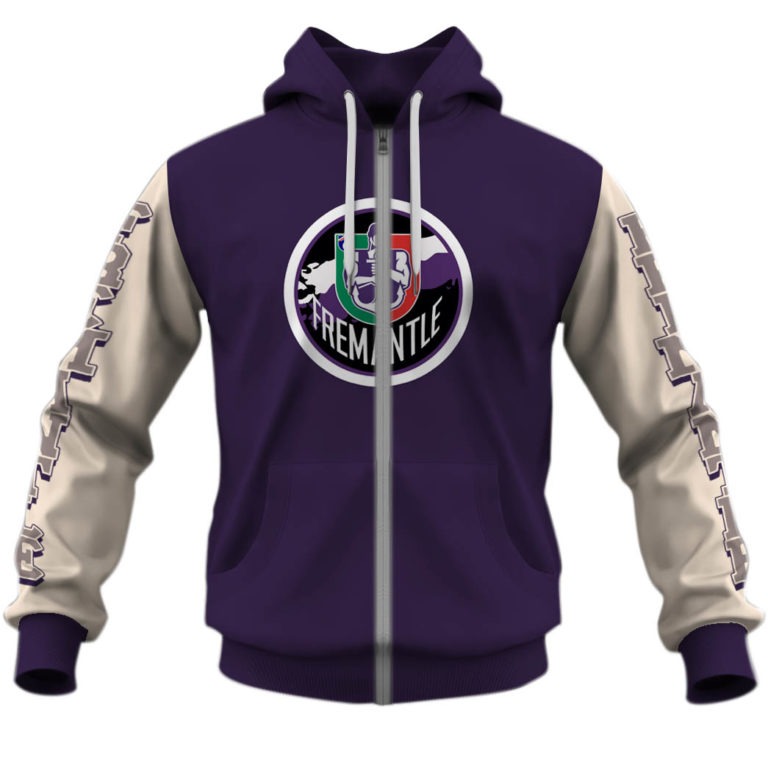 Afl Fremantle Dockers Custom Name Number Vintage Retro Zip Up Hoodie For Fans