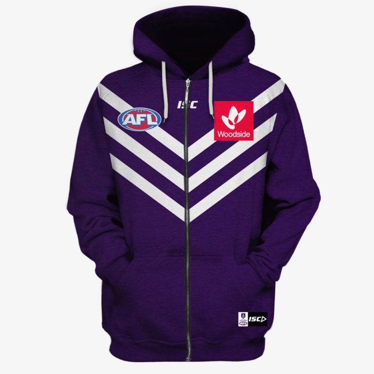 Afl Fremantle Dockers Custom Name Number 2020 Home Guernsey Zip Up Hoodie