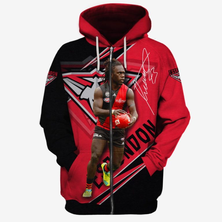 Afl Essendon Bombers Anthony Mcdonald-Tipungwuti #43 Zip Up Hoodie For Fans