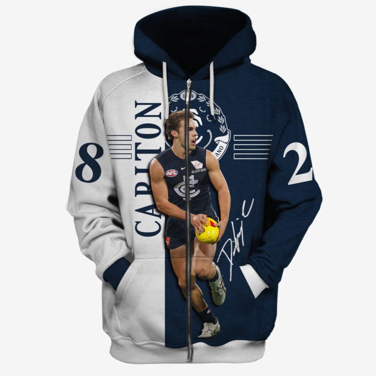 Afl Carlton Blues David Cuningham #28 Zip Up Hoodie
