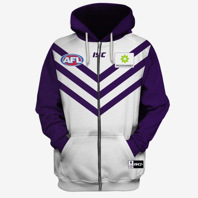 Afl Fremantle Dockers Custom Name Number 2020 Clash Guernsey Zip Up Hoodie