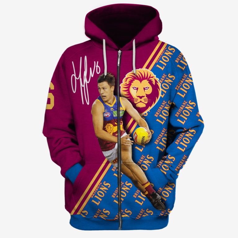 Afl Brisbane Lions Hugh Mccluggage #6 Zip Up Hoodie