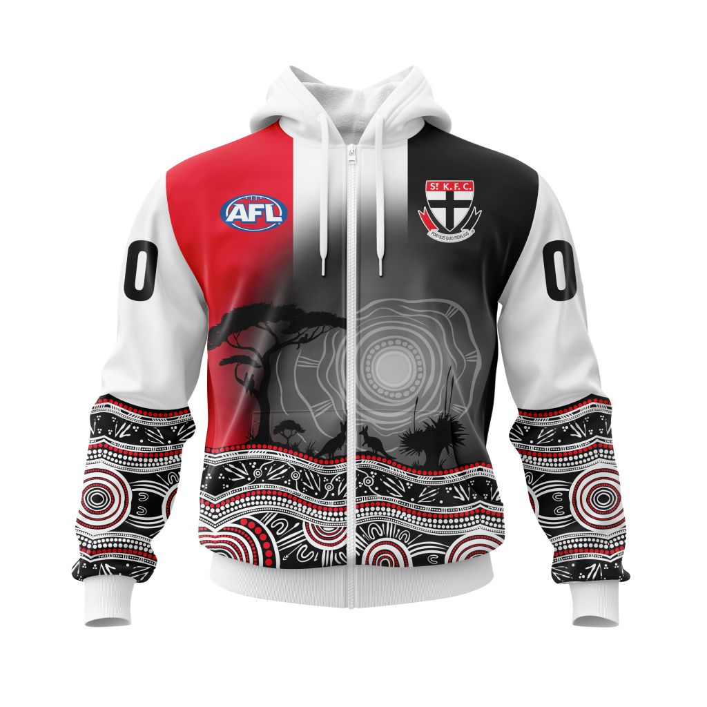 Afl St Kilda Saints Custom Name Number Nature Zip Up Hoodie