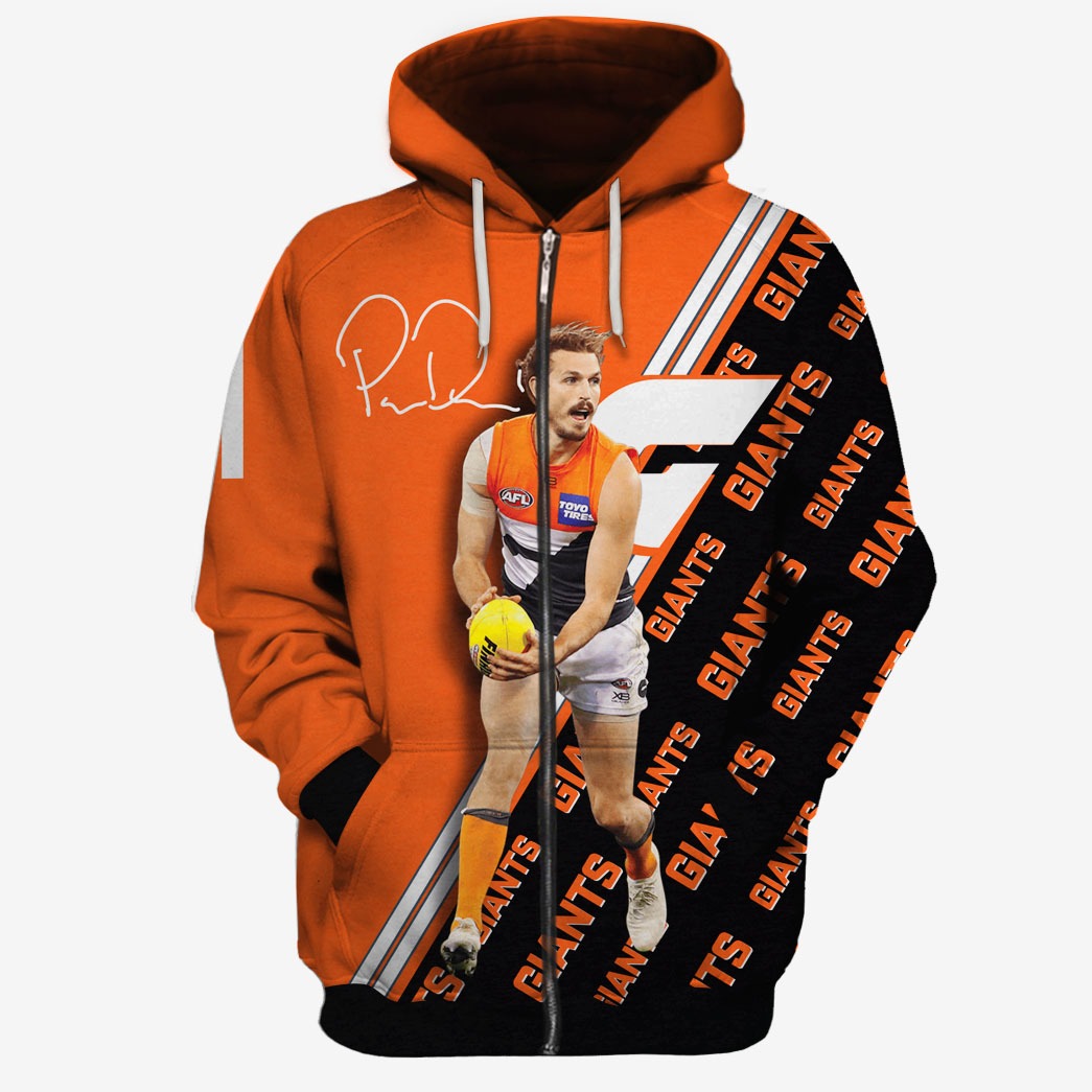 Afl Greater Western Sydney Giants Phil Davis No 1 Zip Up Hoodie