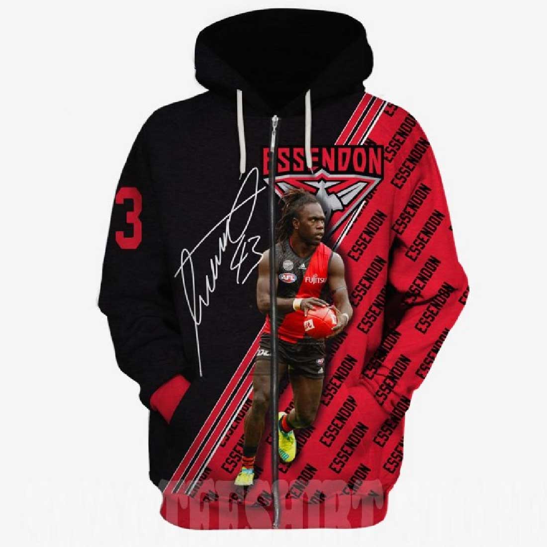 Afl Essendon Bombers Anthony Mcdonald-Tipungwuti #43 Zip Up Hoodie