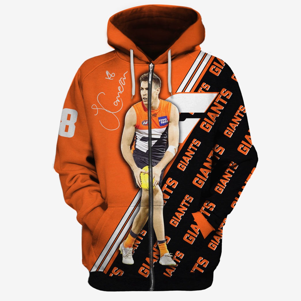 Afl Greater Western Sydney Giants Jeremy Cameron No 18 Zip Up Hoodie