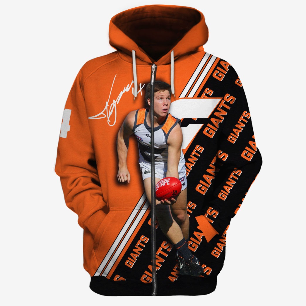 Afl Greater Western Sydney Giants Toby Greene No 4 Zip Up Hoodie
