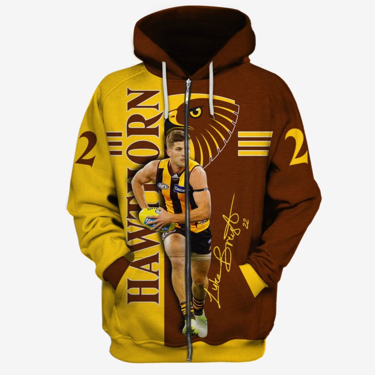 Afl Hawthorn Hawks Luke Breust #22 Zip Up Hoodie