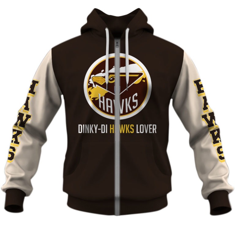 Afl Hawthorn Hawks Custom Name Number Vintage Retro Zip Up Hoodie For Fans