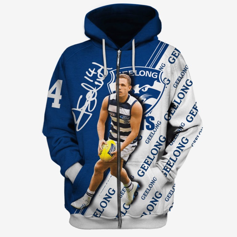 Afl Geelong Cats Joel Selwood #14 Zip Up Hoodie
