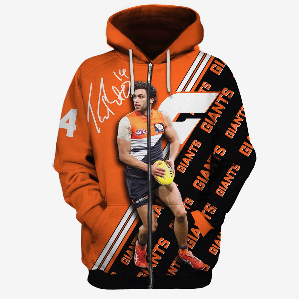 Afl Greater Western Sydney Giants Tim Taranto No 14 Zip Up Hoodie