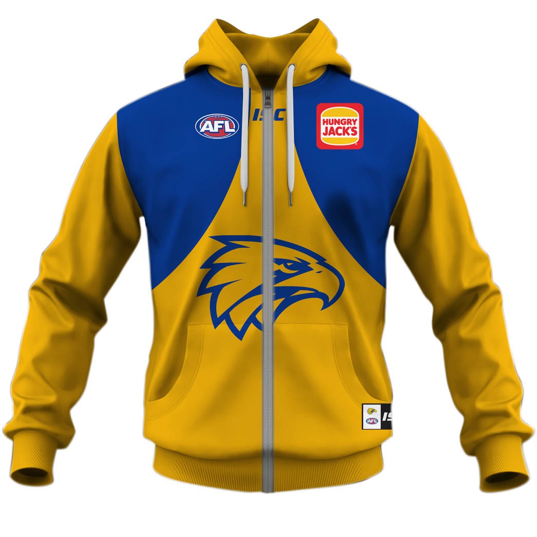 Afl West Coast Eagles Custom Name Number 2020 Clash Guernsey Zip Up Hoodie