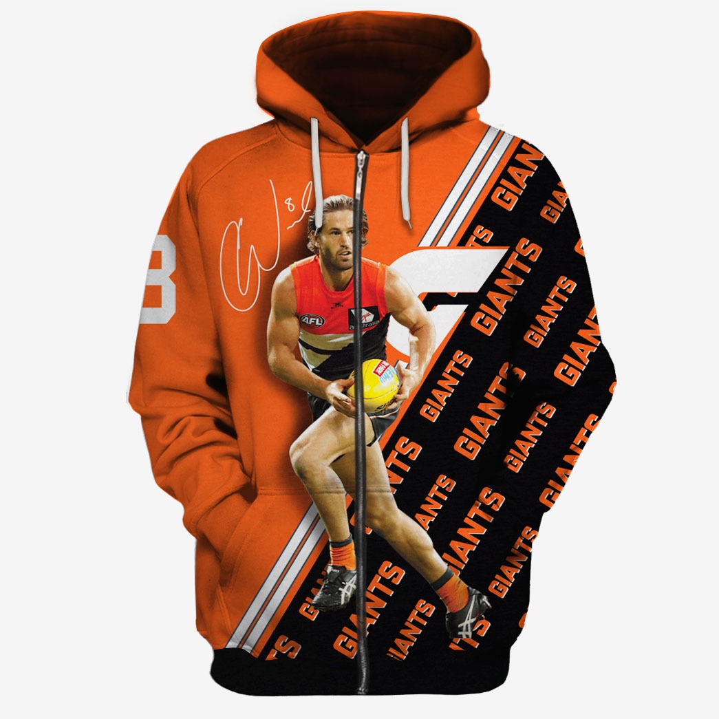 Afl Greater Western Sydney Giants Callan Ward No 8 Zip Up Hoodie
