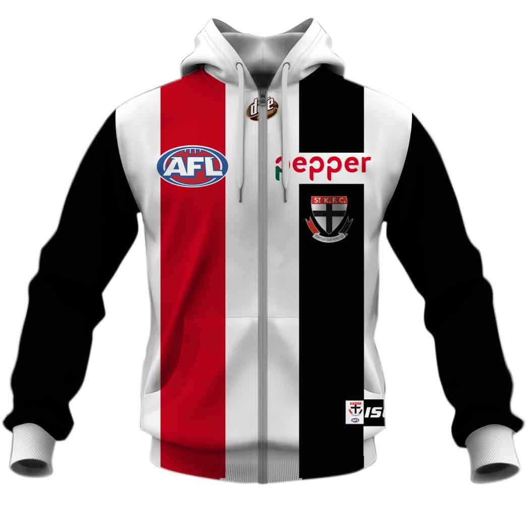Afl St Kilda Saints Custom Name Number 2020 Clash Guernsey Zip Up Hoodie