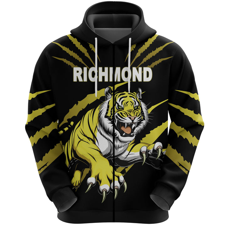 Afl Richmond Tigers Black Zip Up Hoodie