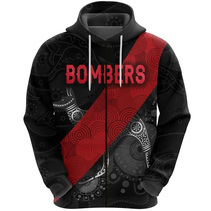 Afl Essendon Bombers Indigenous Zip Up Hoodie