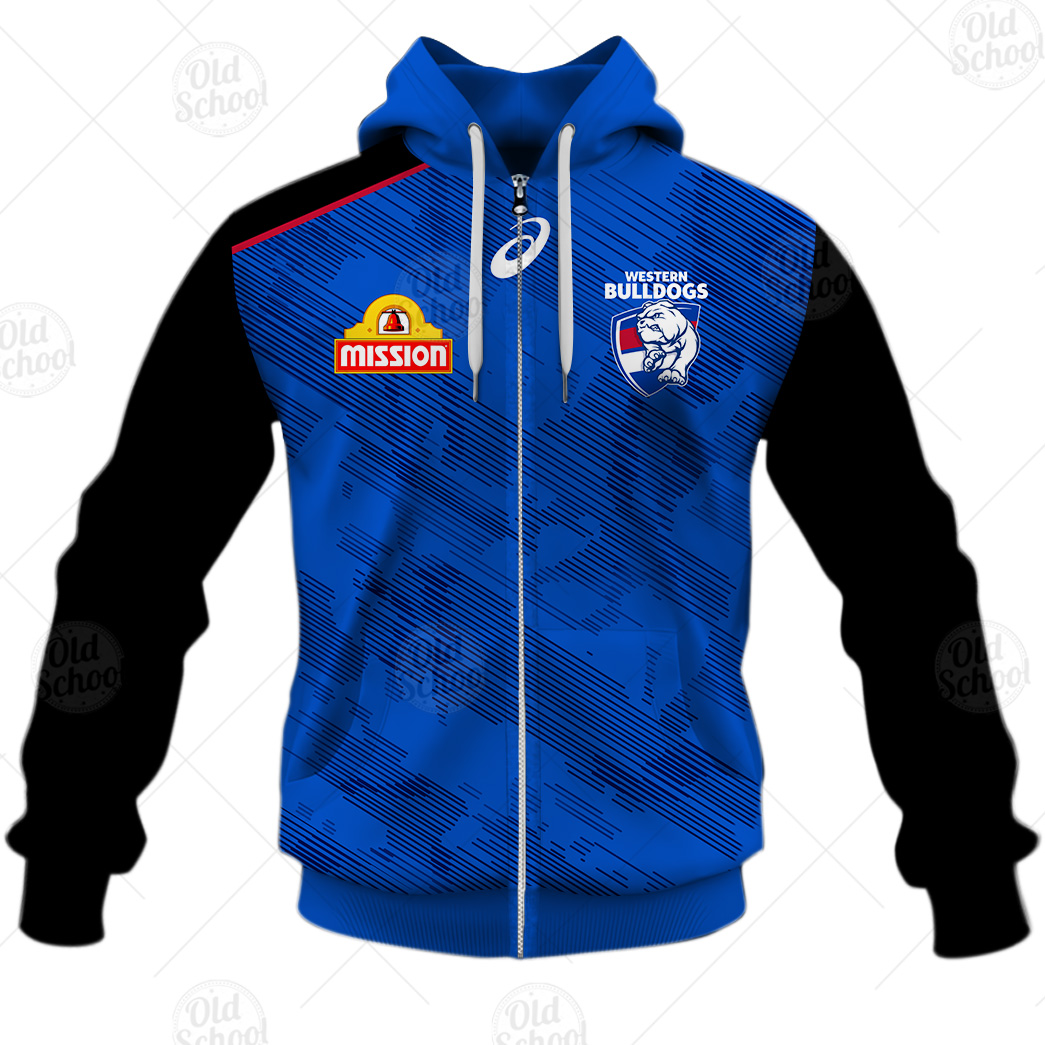 Afl Western Bulldogs Custom Name Number 2021 Training Guernsey Zip Up Hoodie