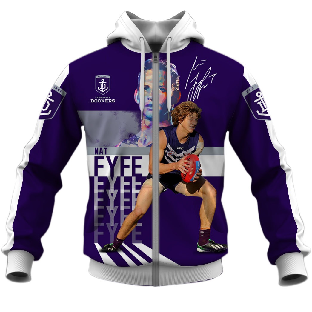 Afl Fremantle Dockers Nat Fyfe No 7 Zip Up Hoodie
