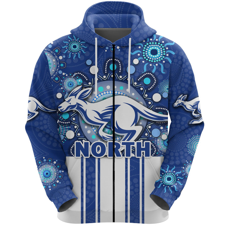 Afl North Melbourne Kangaroos Indigenous Zip Up Hoodie