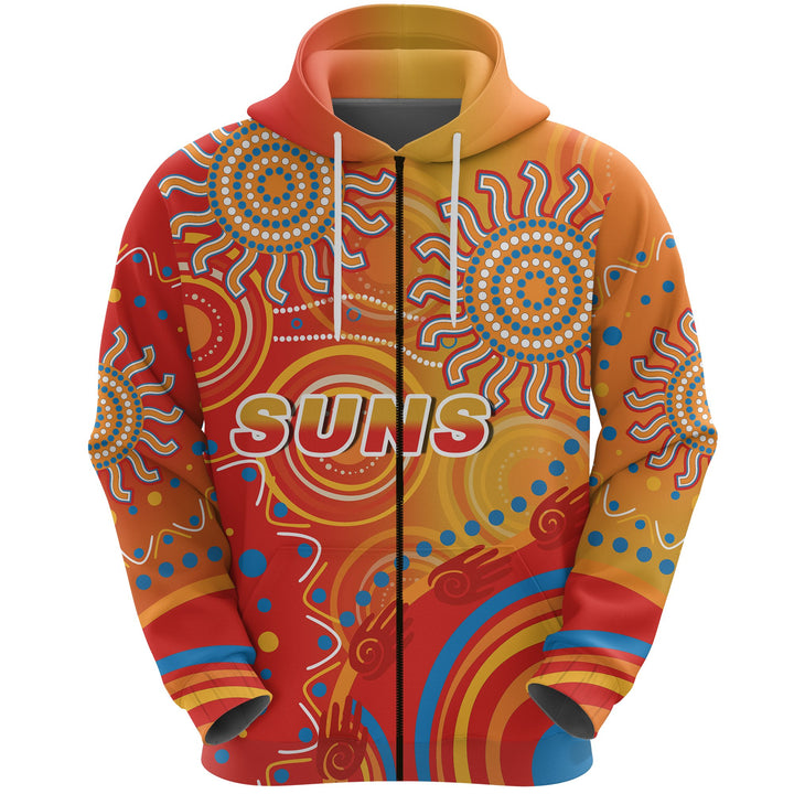 Afl Gold Coast Suns Indigenous Zip Up Hoodie