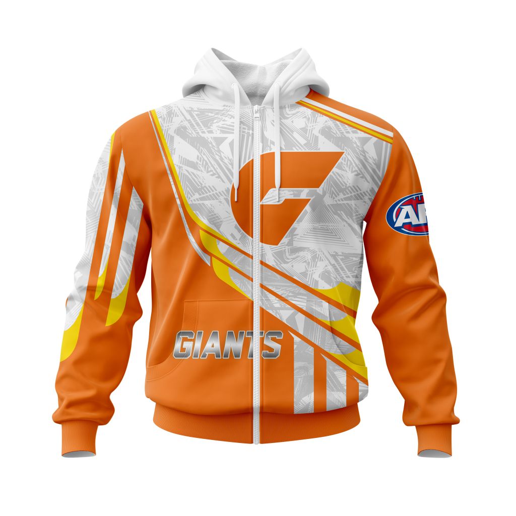Afl Greater Western Sydney Giants Custom Name Number Special Edition Zip Up Hoodie