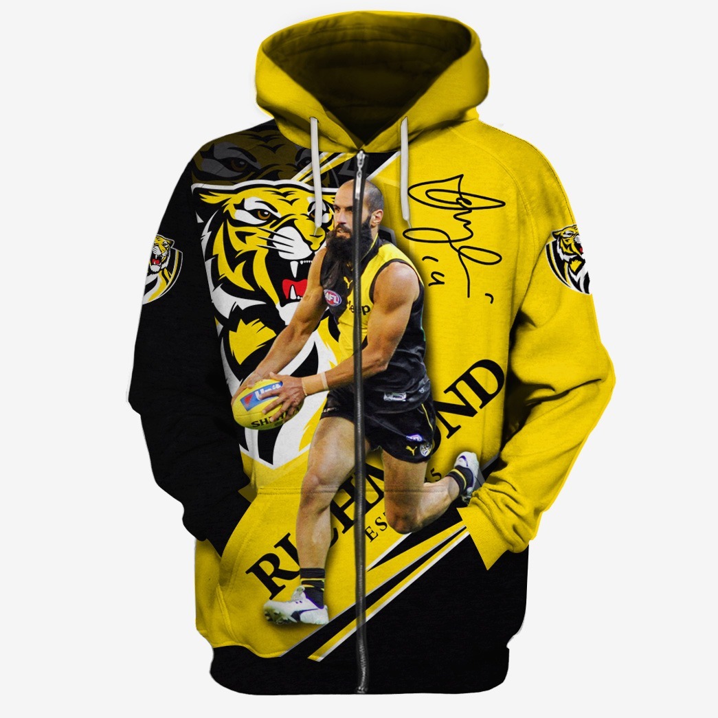 Afl Richmond Tigers Bachar Houli No 14 Zip Up Hoodie