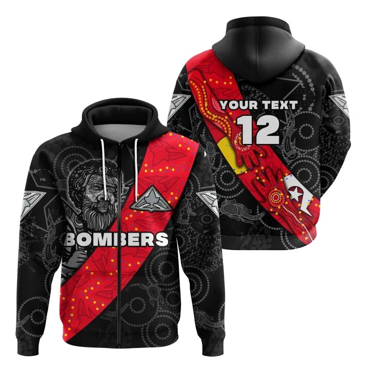 Afl Essendon Bombers Custom Name Number Ingenious Spesial Version Zip Up Hoodie