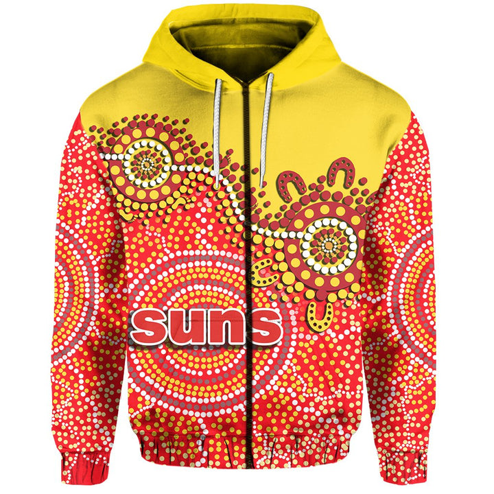 Afl Gold Coast Suns Aboriginal Zip Up Hoodie