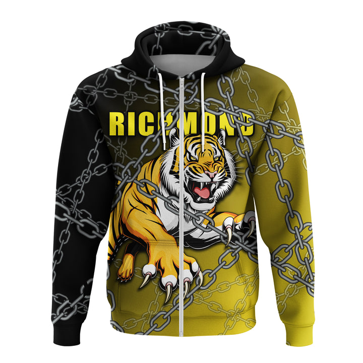 Afl Richmond Tigers Don'T Chain Me Zip Up Hoodie