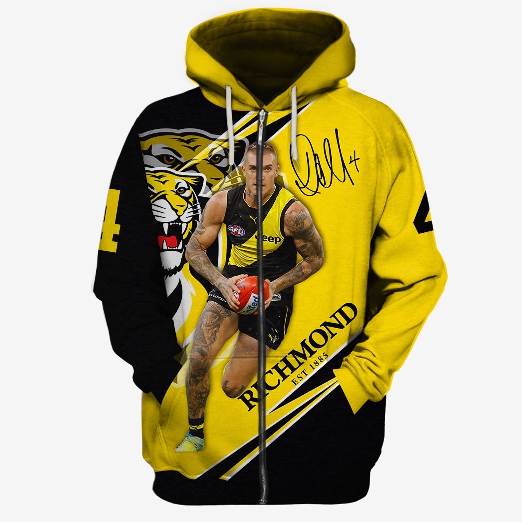 Afl Richmond Tigers Dustin Martin No 4 Zip Up Hoodie For Fans