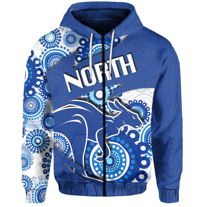 Afl North Melbourne Kangaroos Aboriginal Zip Up Hoodie