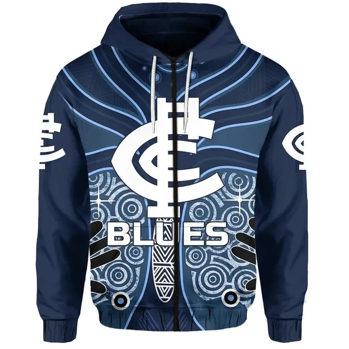 Afl Carlton Blues Zip Up Hoodie