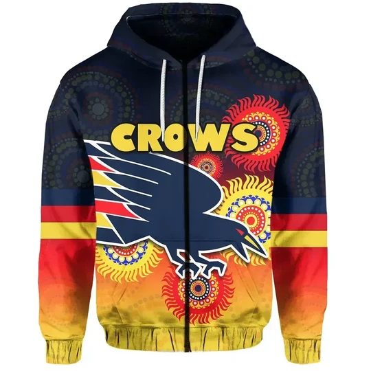 Afl Adelaide Crows Custom Text Special Style Zip Up Hoodie