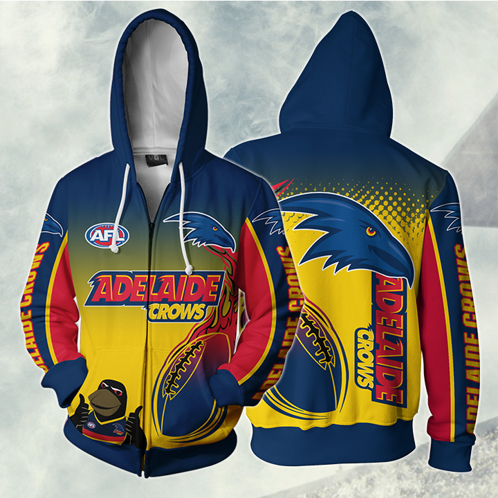 Adelaide Football Club Afl Zip Hoodie Jacket