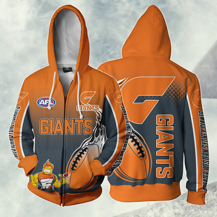 Greater Western Sydney Giants Afl Full Zip Up Hoodie Jacket