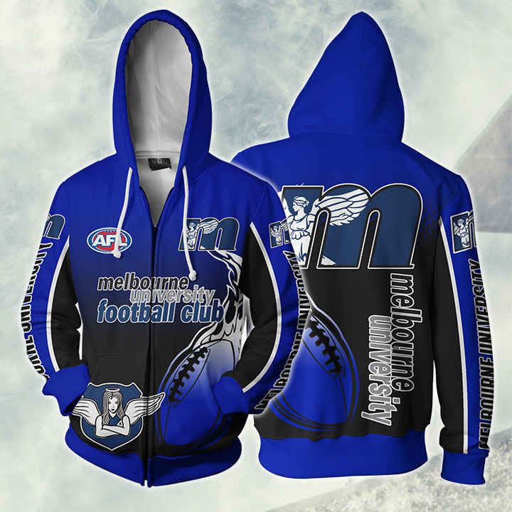 Melbourne University Football Club Football Club Afl Zip Hoodie Jacket