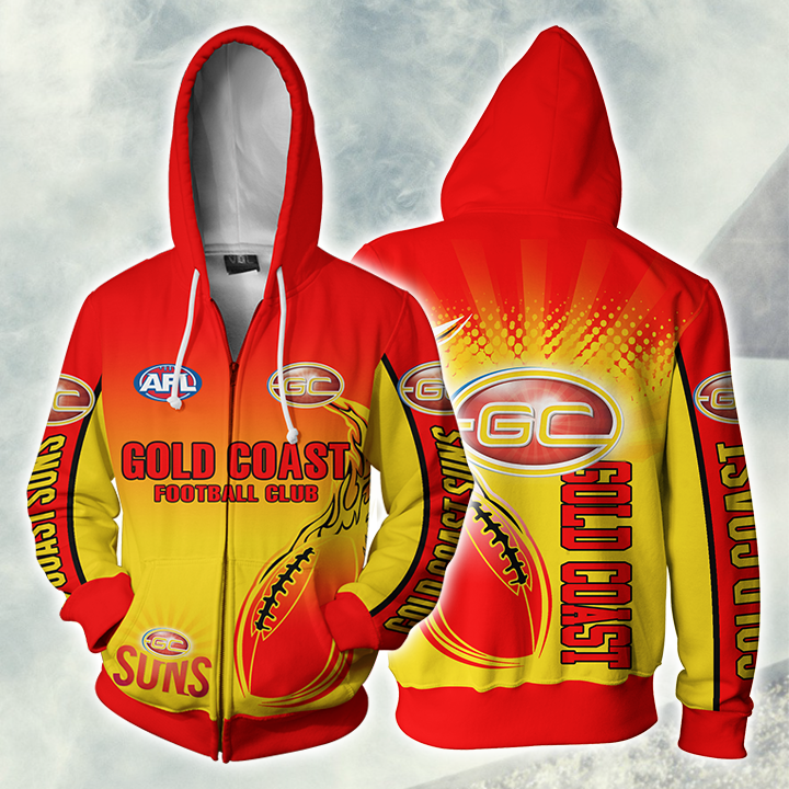 Gold Coast Football Club Afl Zip Hoodie Jacket