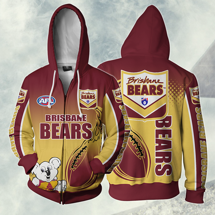 Brisbane Bears Afl Zip Hoodie Jacket