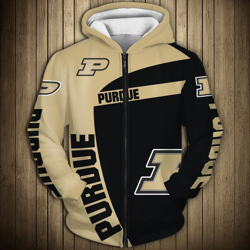 Purdue Boilermakers Zip Up Hoodie 3D For Men Women