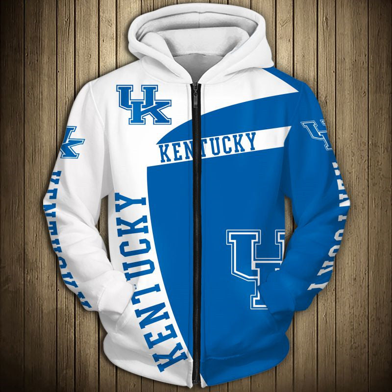 Kentucky Wildcats Zip Up Hoodie 3D For Men Women