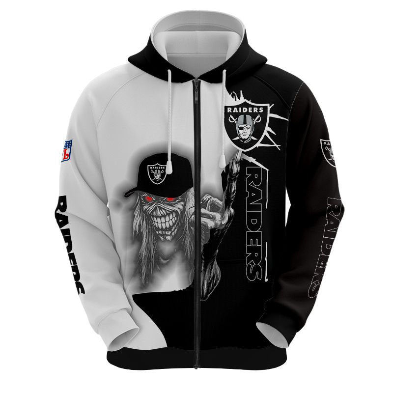 Iron Maiden Las Vegas Raiders Zip Up Hoodies Pullover Hoodies