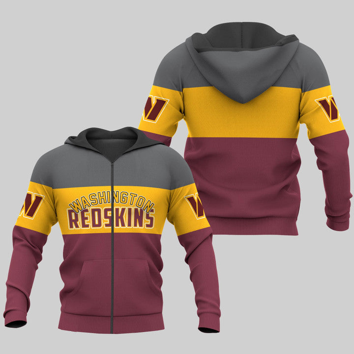 Washington Commanders Zip Up Hoodies Extreme Pullover Hoodie 3D