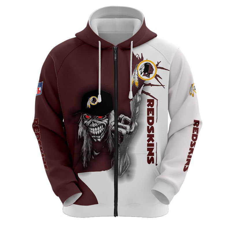 Iron Maiden Washington Redskins Zip Up Hoodies Pullover Hoodies
