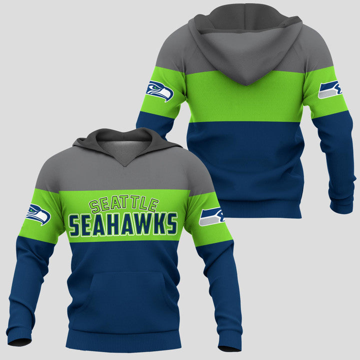 Seattle Seahawks Zip Up Hoodies Extreme Pullover Hoodie 3D
