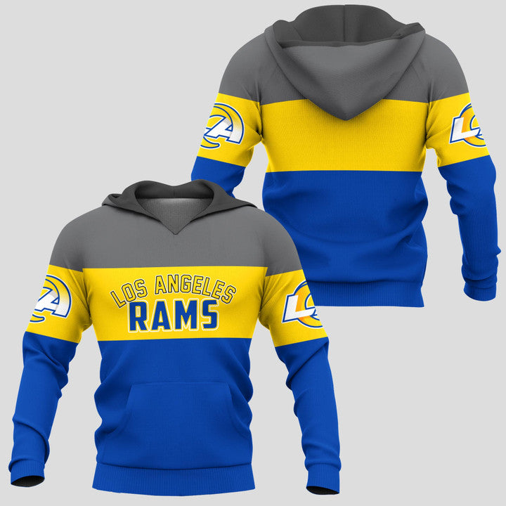 Los Angeles Rams Zip Up Hoodies Extreme Pullover Hoodie 3D