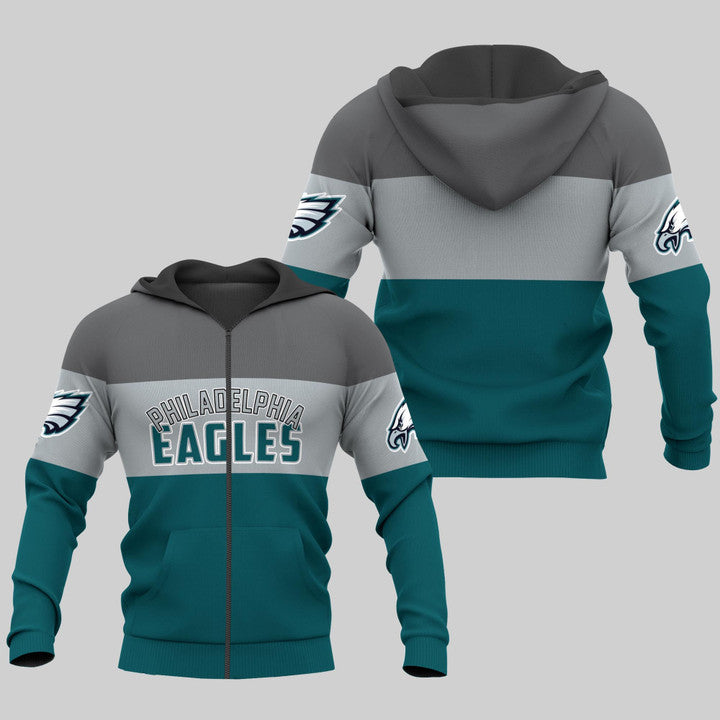 Philadelphia Eagles Zip Up Hoodies Extreme Pullover Hoodie 3D