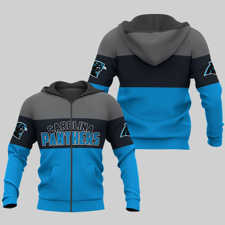 Carolina Panthers Zip Up Hoodies Extreme Pullover Hoodie 3D