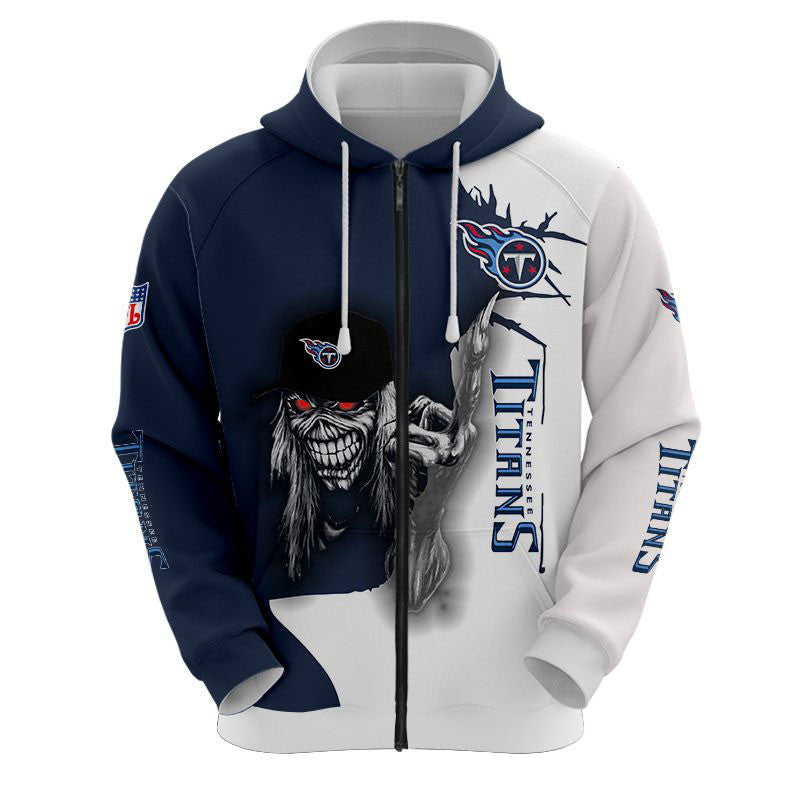 Iron Maiden Tennessee Titans Zip Up Hoodies Pullover Hoodies